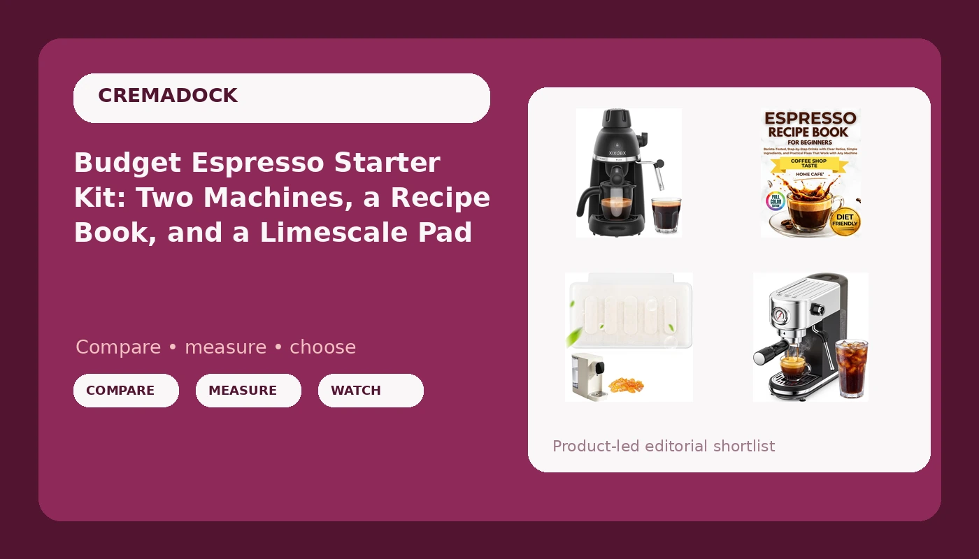 Budget Espresso Starter Kit: Two Machines, a Recipe Book, and a Limescale Pad