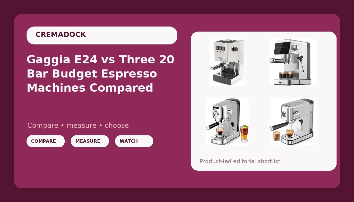 Gaggia E24 vs Three 20 Bar Budget Espresso Machines Compared