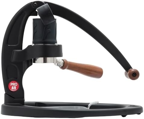 Flair 49 PRO manual lever espresso maker with handled portafilter and pressure gauge