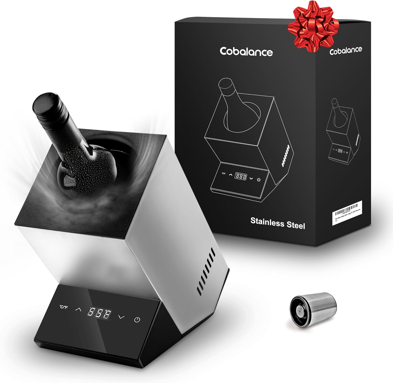 Cobalance Wine Chiller Electric, Single Bottle Cooler for 750ml Wine or Some Champagne