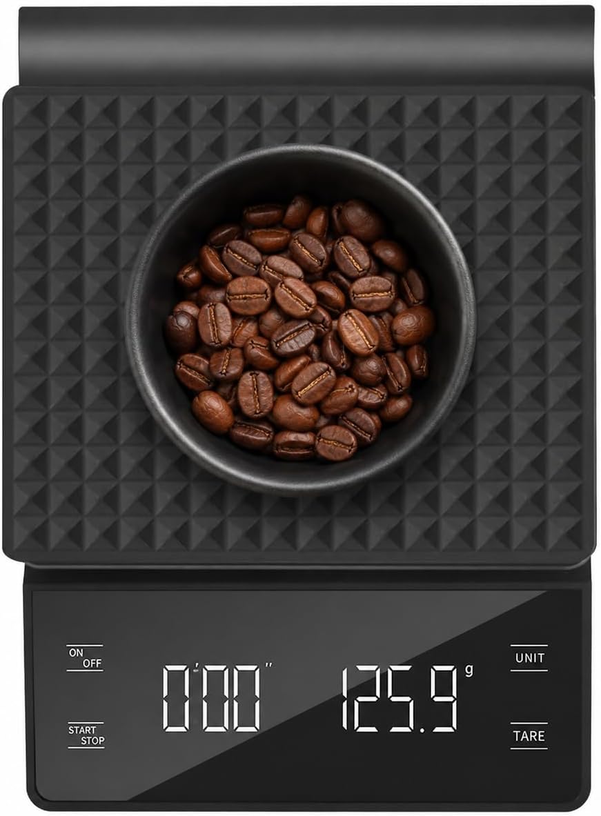 NKOVE Coffee Scale with Timer, 0.1g High Precision Espresso Scale 3kg