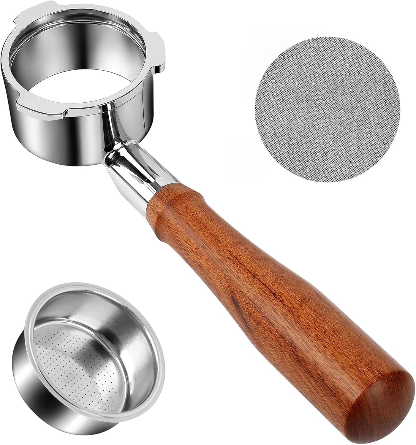 51MM Bottomless Portafilter for CASABREWS CM5418, 3700Essential and 5418Pro | 4 mm Thick 3-Ear Design, with 51mm Puck Sc